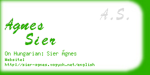 agnes sier business card